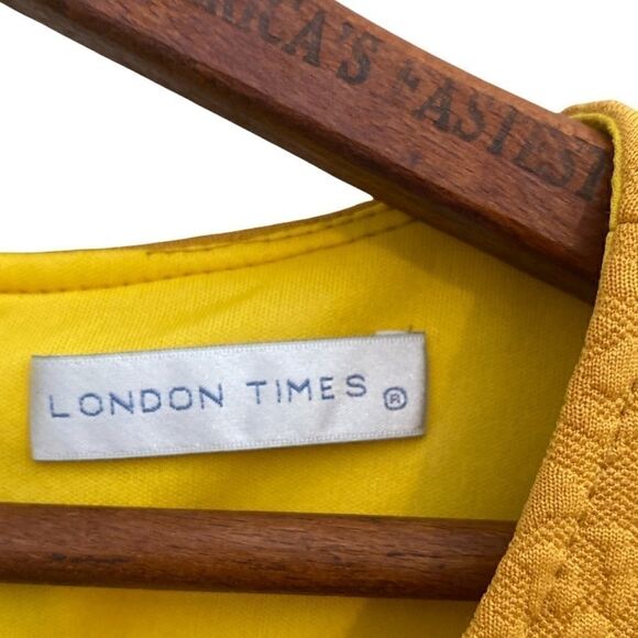 London Times Mustard Quilted Dress - Picture 5 of 6